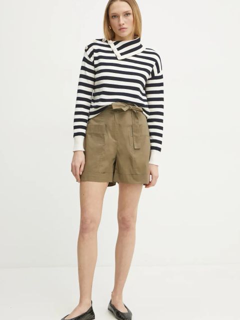 Morgan sweter MOUETTE damski kolor beżowy z półgolfem MOUETTE