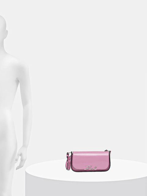 Karl Lagerfeld torebka skórzana K/SIGNATURE kolor różowy A4W30041