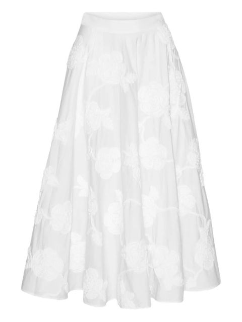 ROTATE BIRGER CHRISTENSEN floral-embroidered midi skirt - White - zdjęcie produktu nr 1