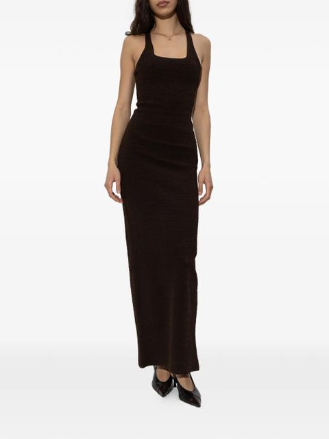 Jacquemus Scala square-neck split dress - Brown - zdjęcie produktu nr 2
