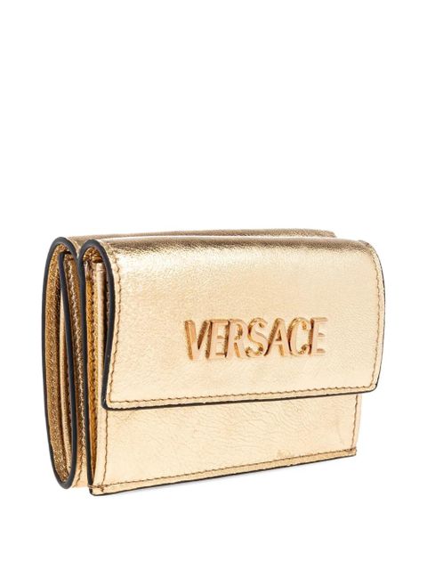 Versace logo-plaque leather wallet - Gold - zdjęcie produktu nr 2