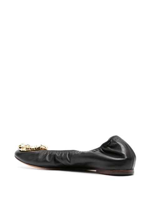 Lanvin buckled leather ballerina shoes - Black