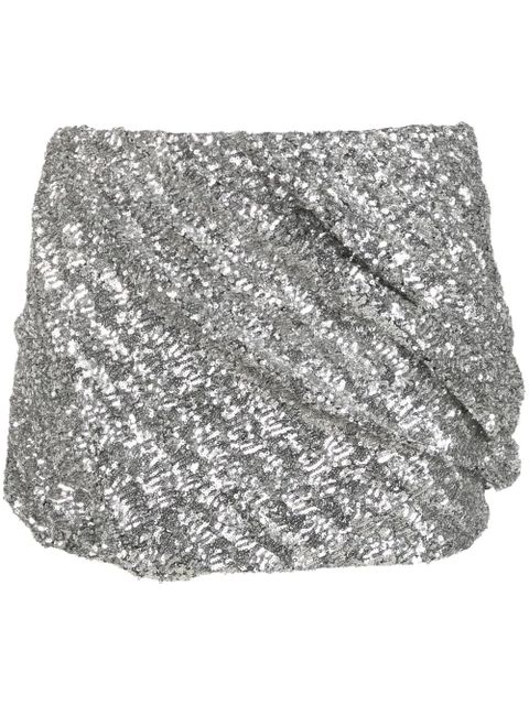 The Attico sequin-embellished miniskirt - Silver - zdjęcie produktu nr 1