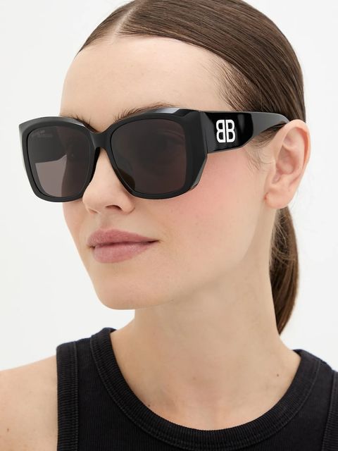 Balenciaga okulary przeciwsłoneczne damskie kolor czarny BB0445SK - zdjęcie produktu nr 1