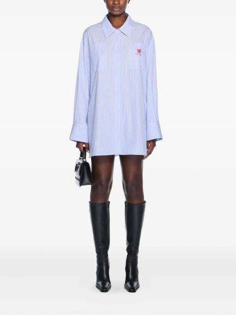 Off-White striped poplin shirt mini dress - Blue - zdjęcie produktu nr 2