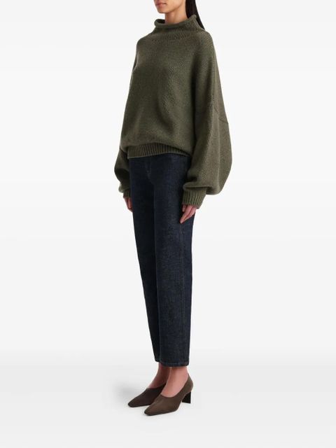 KHAITE Juniper funnel-neck balloon-sleeve knitwear - Green - zdjęcie produktu nr 2