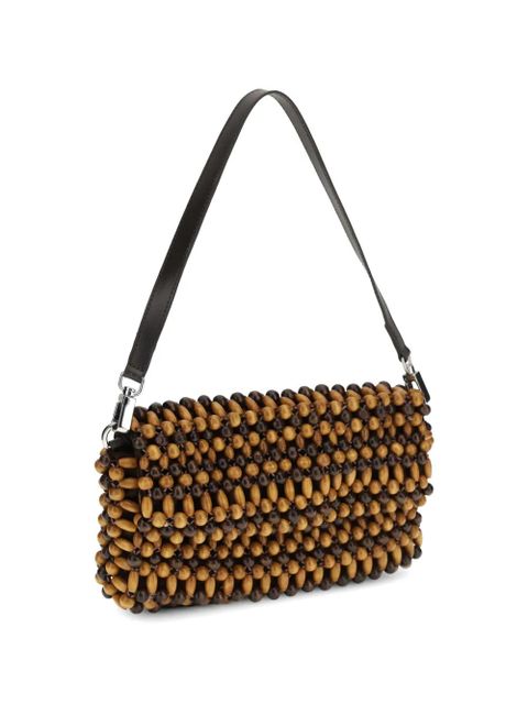 STAUD Timmy bead-embellished shoulder bag - Neutrals