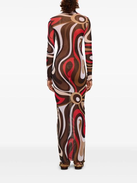 PUCCI Marmo-print maxi dress - Brown
