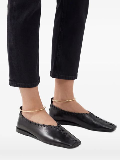 Jil Sander ring-detail ballerina shoes - Black
