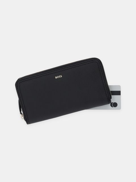 BOSS portfel skórzany Lenah Ziparound