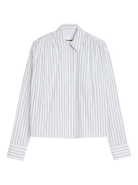 Jil Sander striped-pattern cotton shirt - White - zdjęcie produktu nr 1