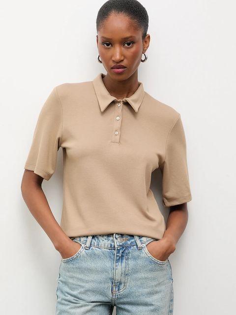 Answear.LAB polo kolor beżowy
