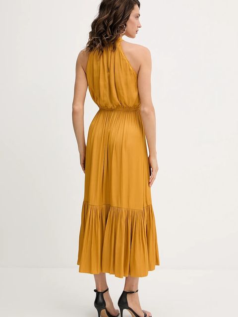 Morgan sukienka kolor żółty maxi rozkloszowana RAMAGE