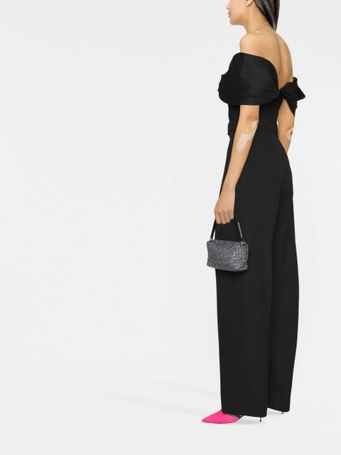 The Attico high-waisted wide-leg trousers - Black