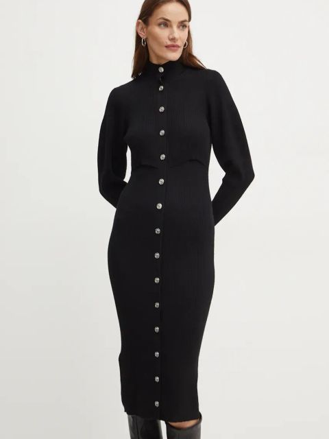 Pinko sukienka kolor czarny midi dopasowana 104019 A15S