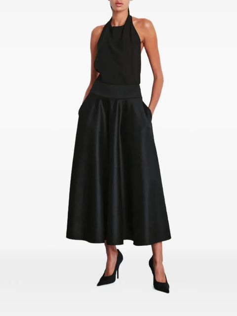 WARDROBE.NYC halter ruched silk blouse - Black - zdjęcie produktu nr 2