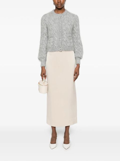 Alessandra Rich cable-knit cardigan - Grey - zdjęcie produktu nr 2