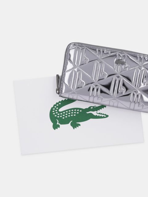 Lacoste portfel skórzany damski kolor srebrny NF5138HN - zdjęcie produktu nr 2