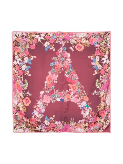 Aspinal Of London floral-print silk scarf - Red - zdjęcie produktu nr 1