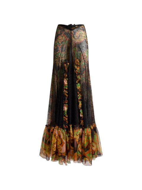 ETRO lace-detail floral maxi skirt - Black - zdjęcie produktu nr 1