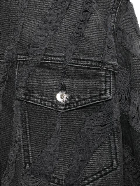 Blumarine distressed denim shirt - Grey