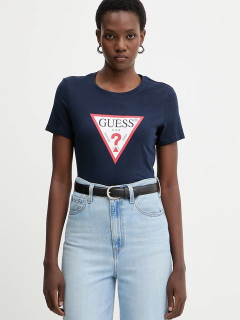 Guess t-shirt bawełniany damski kolor granatowy W1YI1B I3Z14 - zdjęcie produktu nr 1