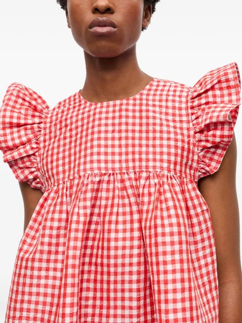 GANNI gingham-print dress - Red