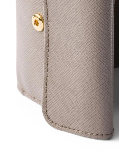 Prada triangle-logo saffiano leather wallet - Neutrals