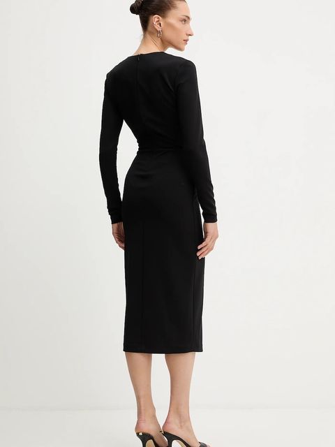 Silvian Heach sukienka BAGHED kolor czarny midi prosta GPA25002VE - zdjęcie produktu nr 2