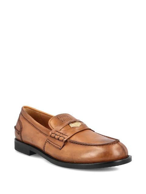 Miu Miu embossed applique loafers - Brown - zdjęcie produktu nr 2