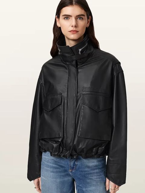 AllSaints bomberka damska skórzana - zdjęcie produktu nr 1
