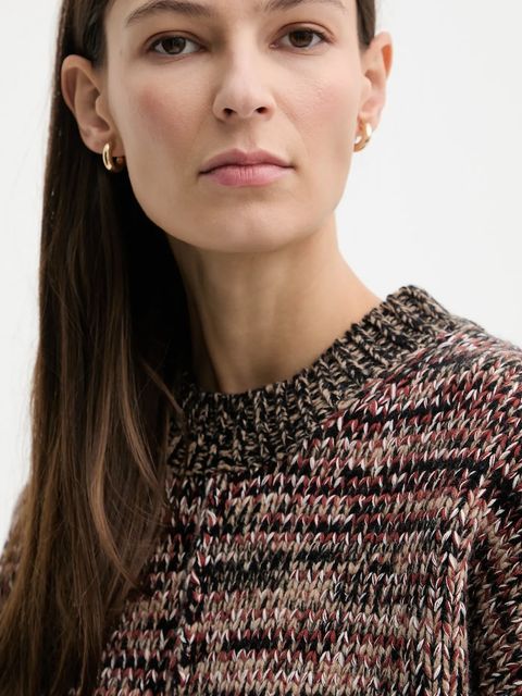 Barbour sweter z dodatkiem wełny Saima damski kolor brązowy ciepły LKN1740