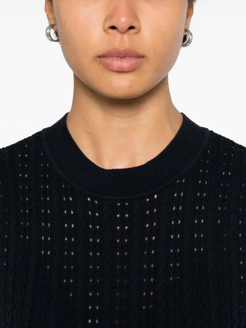 SANDRO textured-knit sleeveless top - Blue