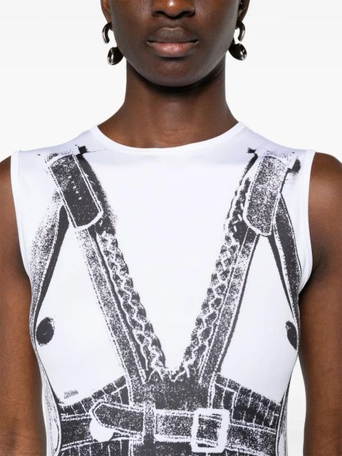 Jean Paul Gaultier Madonna trompe l'oeil midi dress - White