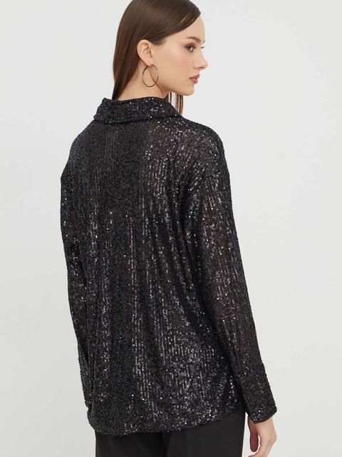 Abercrombie & Fitch koszula damska kolor czarny regular z kołnierzykiem klasycznym