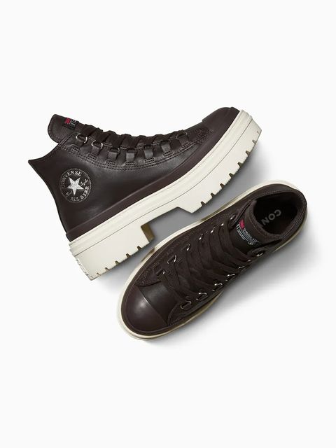 Converse trampki skórzane Chuck Taylor All Star Lugged Heel Cc kolor brązowy A12982C