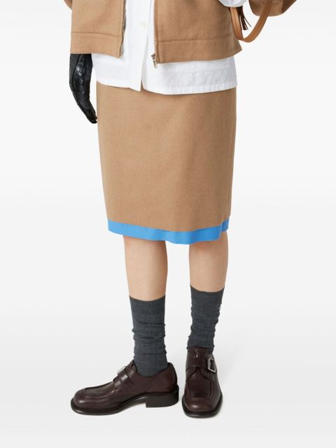 Miu Miu camel-hair midi skirt - Brown