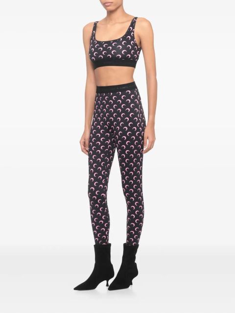 Marine Serre Fuseaux moon-printed leggings - Black