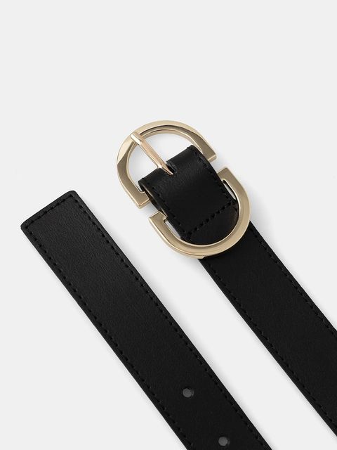 Tommy Hilfiger pasek skórzany damski kolor czarny AW0AW17972 - zdjęcie produktu nr 2