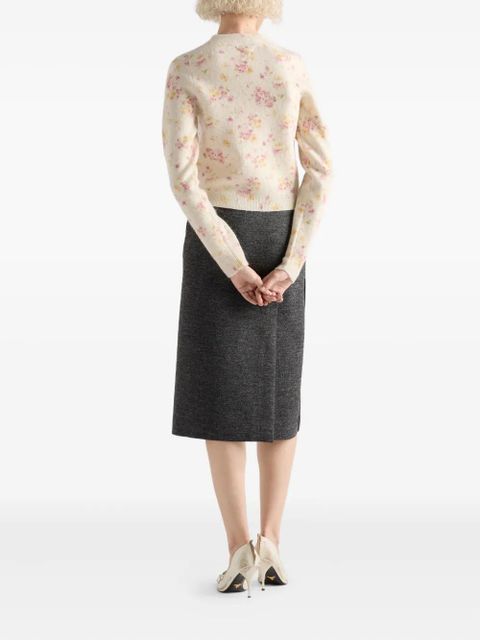 Prada floral-pattern cardigan - Neutrals