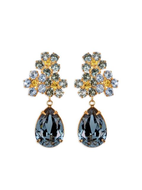 Jennifer Behr Lauretta crystal-flower pear-drop earrings - Gold - zdjęcie produktu nr 1