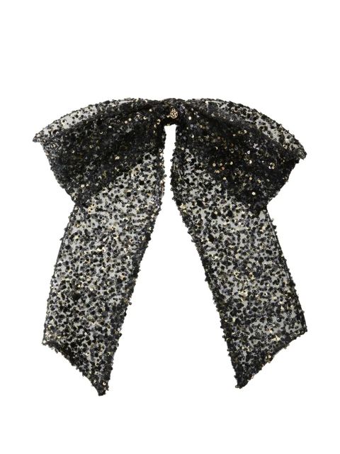 Maison Michel sequin-embellished bow tie - Black - zdjęcie produktu nr 1
