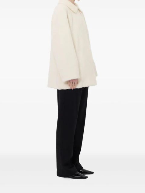 LouLou de Saison Jakob spread-collar alpaca coat - White