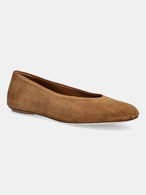 Weekend Max Mara baleriny zamszowe Todisuede kolor brązowy 2525526074600 - zdjęcie produktu nr 1