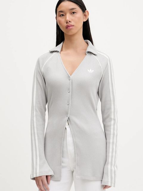 adidas Originals koszula Button Down damska kolor szary regular z kołnierzykiem klasycznym KR5109 - zdjęcie produktu nr 1