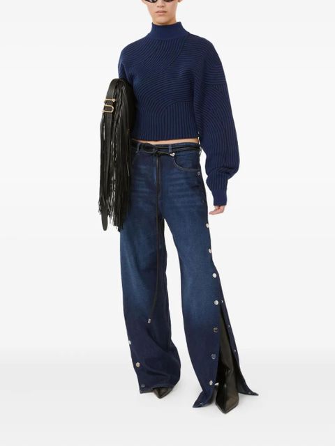 Max Mara Febo wave-pattern high-neck sweater - Blue - zdjęcie produktu nr 2