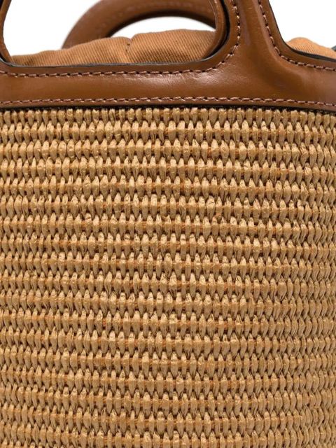 Marni small Tropicalia raffia-effect bucket bag - Neutrals