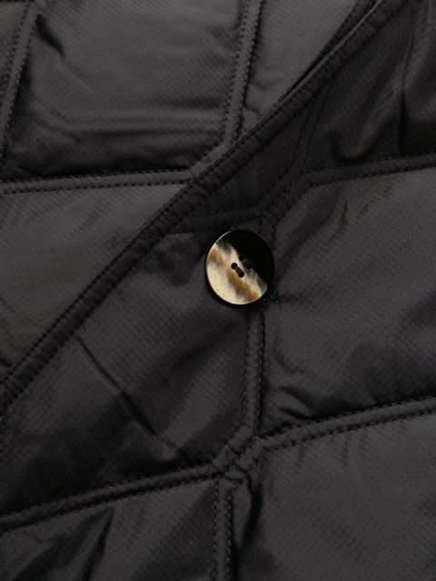 GANNI oversized-collar quilted jacket - Black