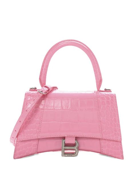 Balenciaga Hourglass crocodile-embossed tote bag - Pink - zdjęcie produktu nr 1