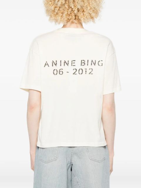 ANINE BING logo-print T-shirt - Neutrals